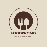 beige & brown illustration restaurant logo